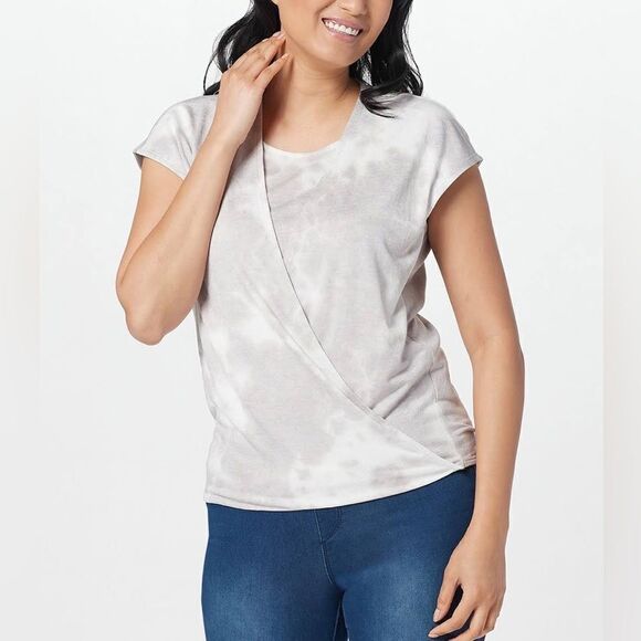 Belle by Kim Gravel Tops - Belle by Kim Gravel Tie Dye Faux Wrap Top